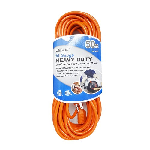 extension cord 50ft 16awg hd orange -- 6 per case