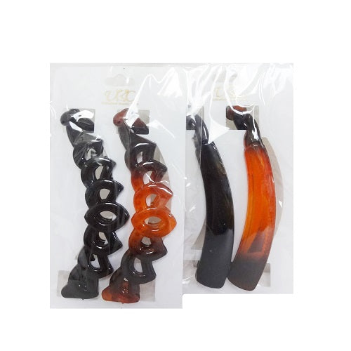 hair clip banana 2pk brown black -- 12 per box