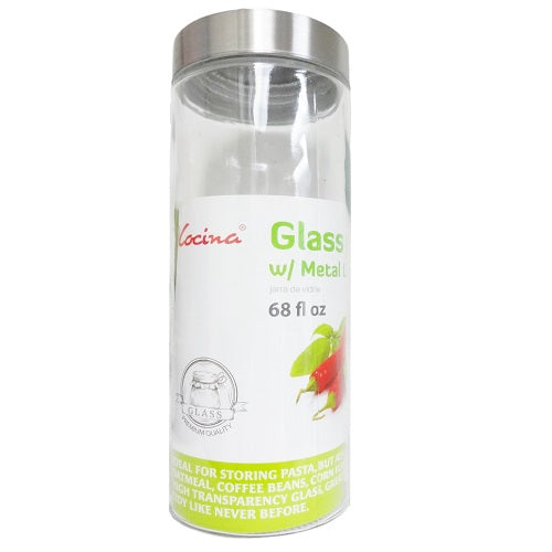 glass jar w- metal lid 68oz -- 12 per case