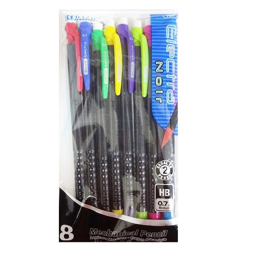 pencils mechanical 8pk black asst clrs -- 24 per box