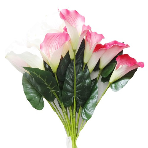 calla lily bouque 7 heads 23in asst clrs -- 24 per box