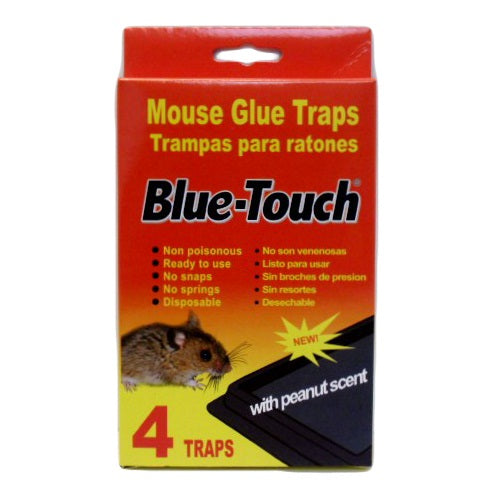 blue- touch mouse glue traps 4pk -- 48 per case