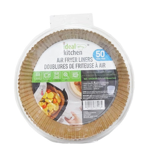 air fryer liners round 50ct 7.9 x 1.8 -- 12 per box