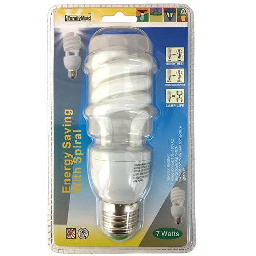 energy saving light bulb 7 wts spiral -- 24 per box