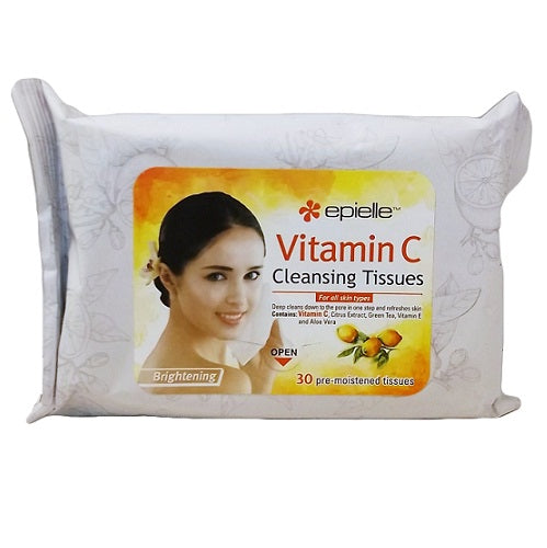 epielle cleansing tissues 30ct vit c. -- 24 per case