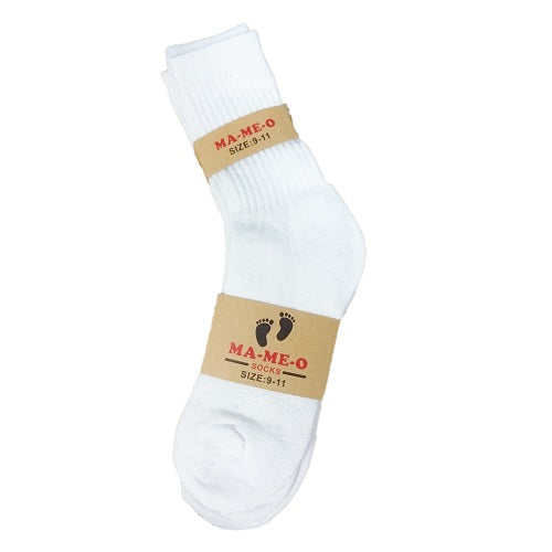 mens crew socks 4pk 9-11 white -- 3 per box