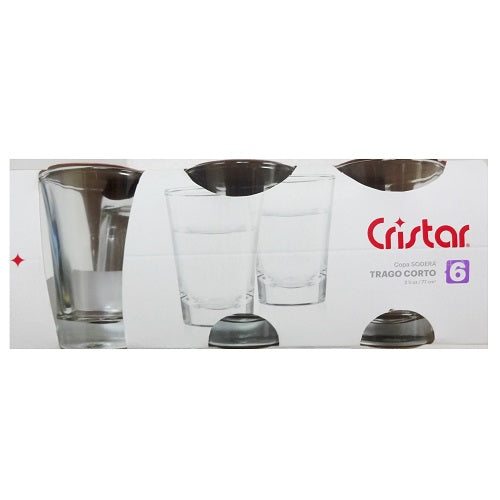 cristar shot glass 2 oz 6pk -- 12 per case