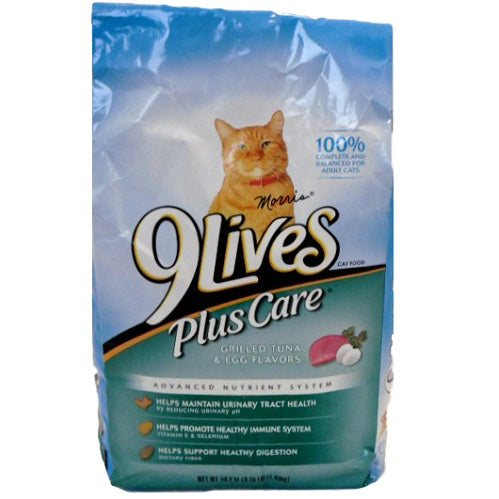 9 lives 3.15 lbs plus care cat food -- 4 per case