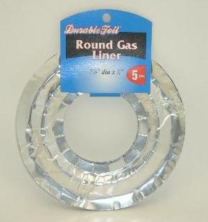 d. foil gas liners round 5pc -- 12 per case