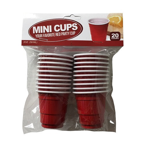 plastic cups mini 2oz 20ct red -- 24 per box