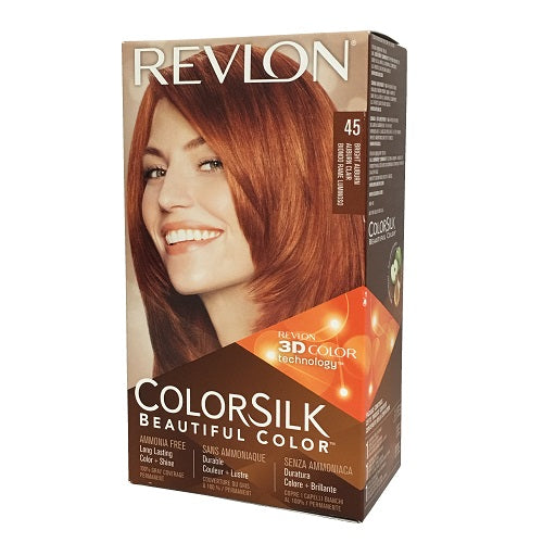 revlon color silk 45 bright auburn -- 6 per box