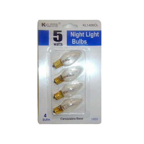 k- lite night light bulb 5w 4pc -- 24 per box