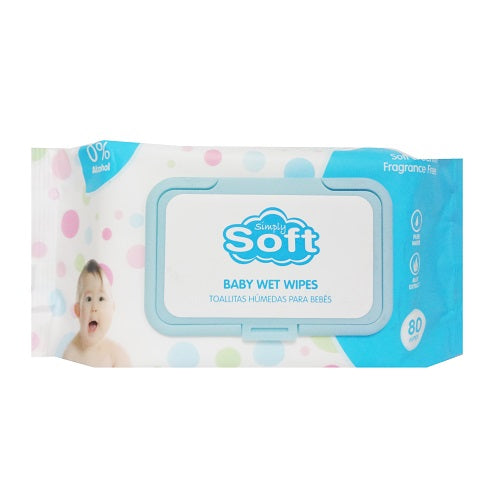 soft baby wipes 80ct blue 0 alcohol -- 24 per case