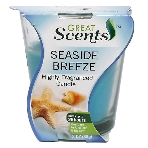 g.s scented candle 3oz seaside breeze -- 12 per case