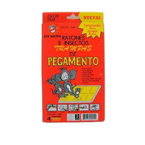 mouse insect glue traps 4pk -- 24 per box