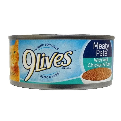 9 lives 5.5oz meaty pate w- chic tuna -- 24 per case
