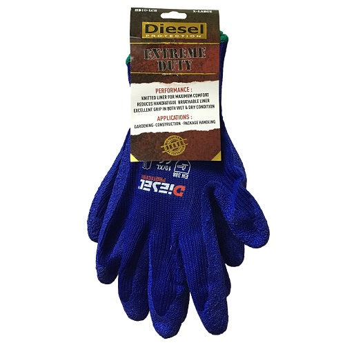 diesel blue gloves x- lg extreme duty -- 12 per box