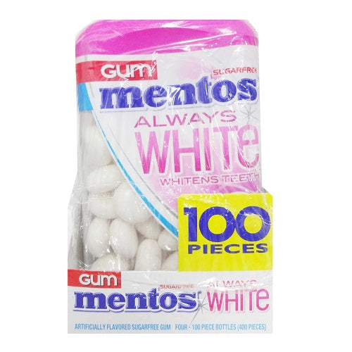 mentos gum bottles 100pc bubble fresh -- 4 per box