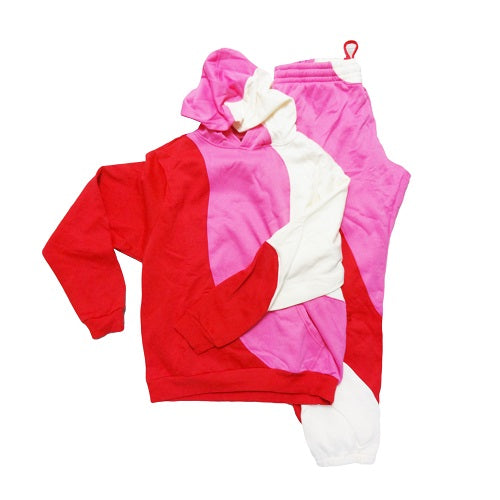 adult sweater pants set 2pc pink -- 12 per case