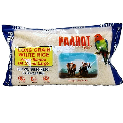 parrot long grain white rice 5 lbs -- 6 per case