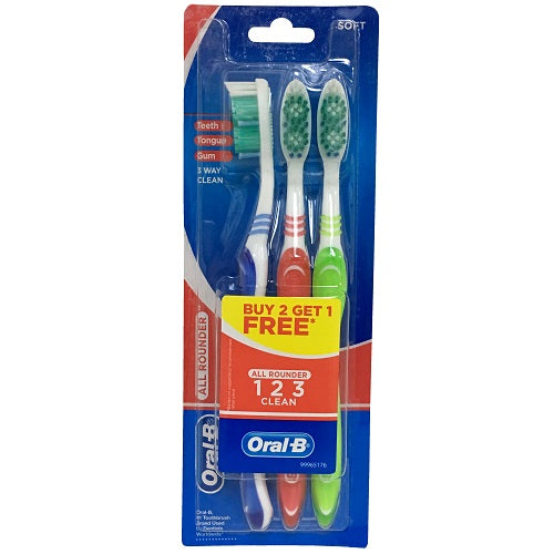 oral-b toothbrush 3pk soft all rounder 1 -- 12 per box