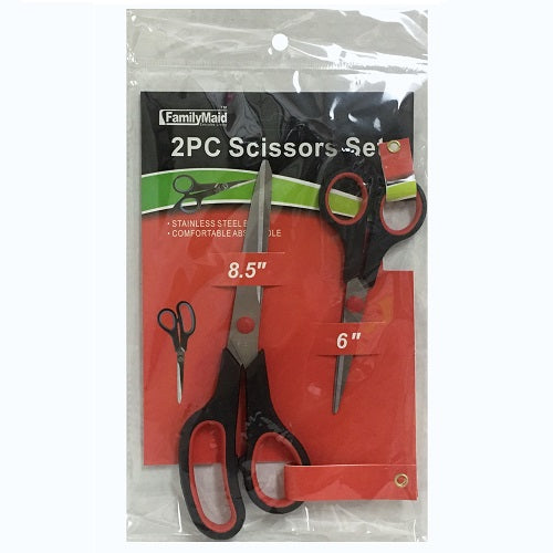 scissors 8.5in 2pc asst clrs -- 24 per box