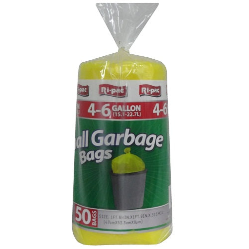 ri- pac small garbage bags 4-6gl 50ct -- 24 per case