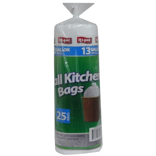 ri- pac tall kitchen bags 13gl 25ct in ba -- 24 per case