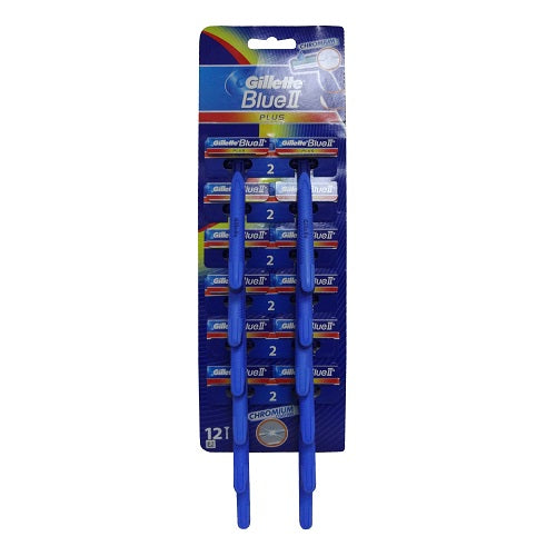 gillette blue ii plus razors on card -- 48 per box