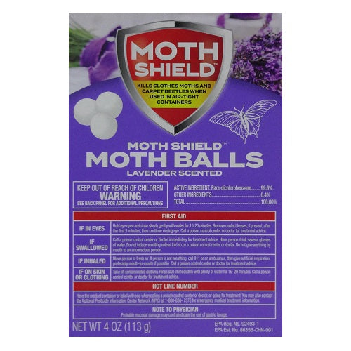 moth shield lavender moth balls 4oz -- 24 per case