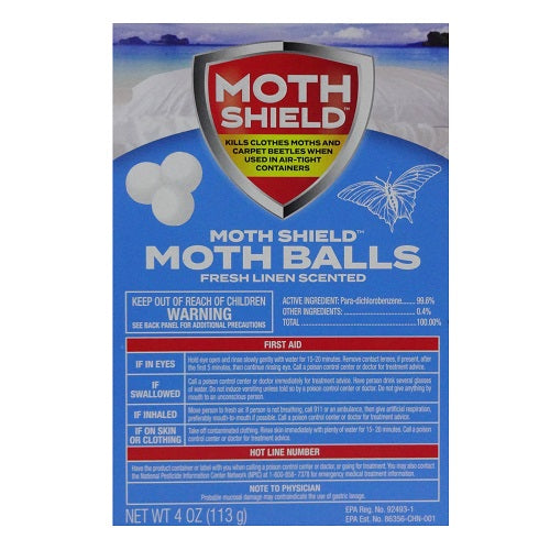 moth shield fresh linen moth balls 4oz -- 24 per case