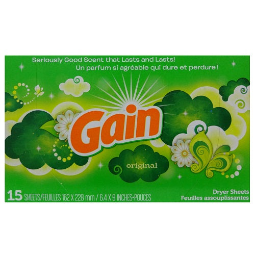 gain dryer sheets 15ct original -- 15 per case