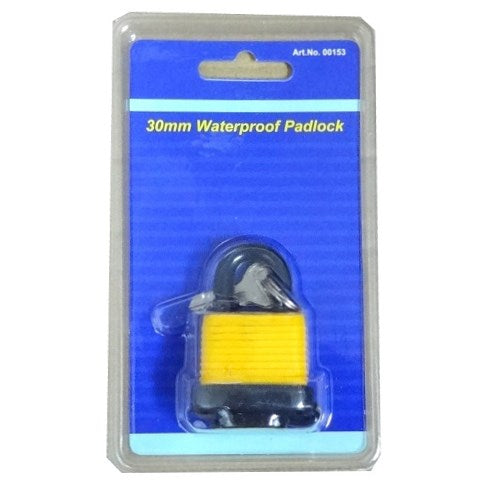 waterproof padlock 30mm w-2 keys -- 12 per box
