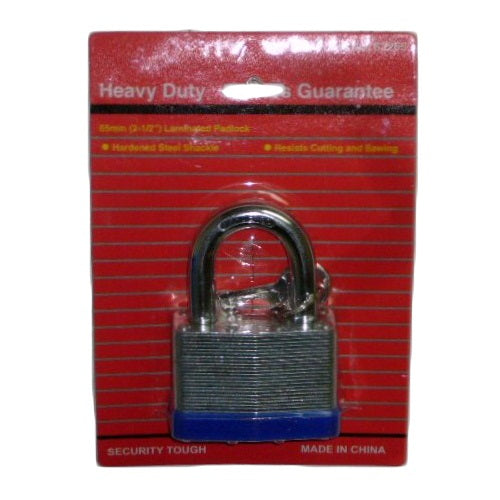 padlock 65mm 2.5in laminated heavy duty -- 6 per box
