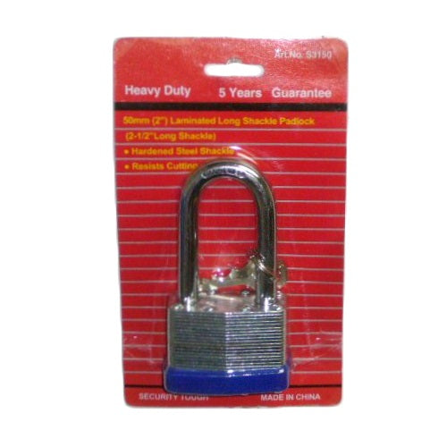 padlock 50mm 2.5in lng shackle lamina -- 12 per box