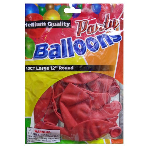 balloons 10ct 12in red -- 12 per box
