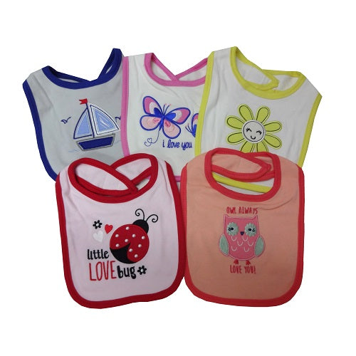 baby bibs w- embroidery asst -- 12 per box