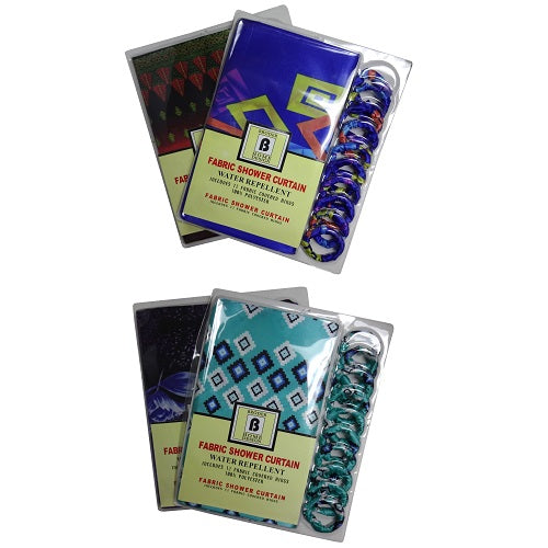 shower curtain fabric 13pc 70x70 asst -- 24 per box