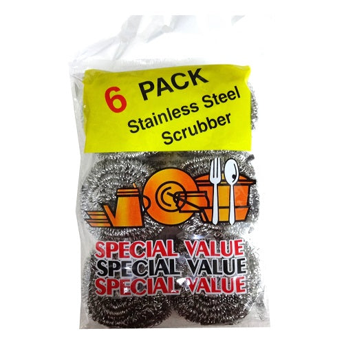 scrubber 6pk stainless steel -- 24 per box