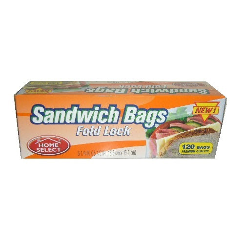 h.s sandwich bags 120ct fold lock -- 24 per case