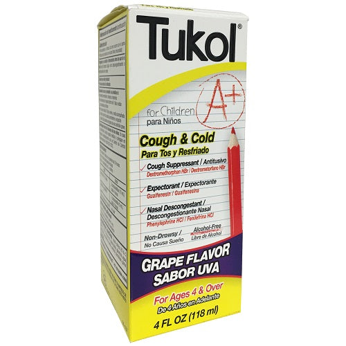 tukol cough cold 4oz grape a child -- 6 per box