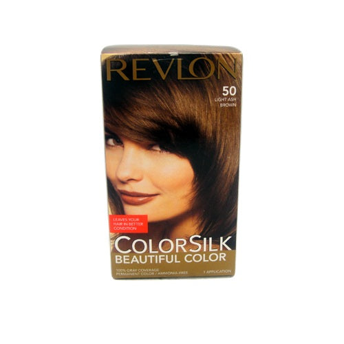 revlon color silk 50 light ash brown -- 6 per box