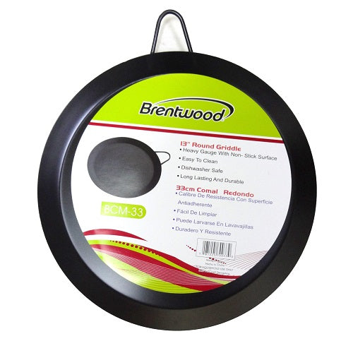 brentwood griddle 13in round black -- 12 per case