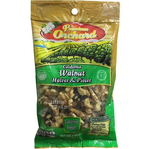 premium orchard walnut halves piece -- 48 per case