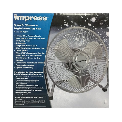 impress fan 9in high velocity 3 speed -- 6 per case