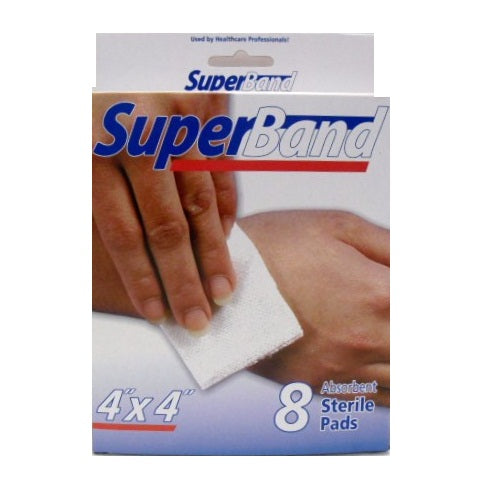 super band sterile pads 8pc 4 x 4in -- 36 per case