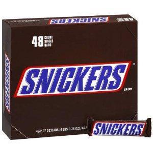 snickers chocolate bars 1.86oz -- 48 per box