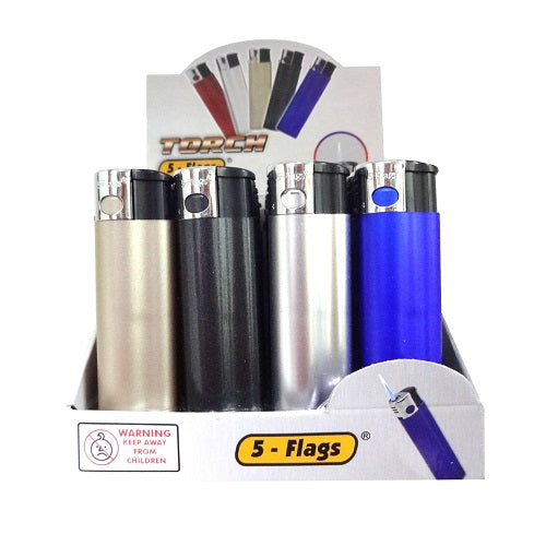 tourch lighters 5- flags asst clrs -- 50 per box