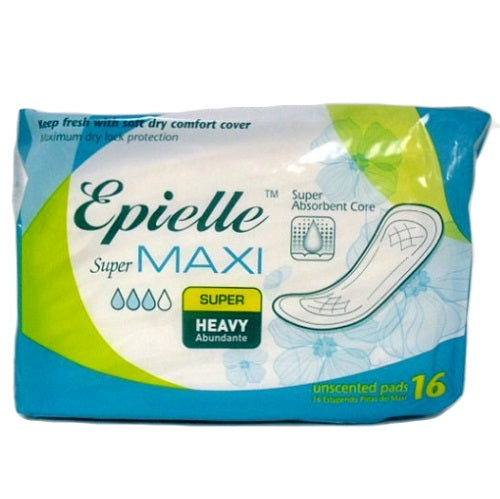 epielle maxi pads 16ct super heavy n-w -- 12 per case
