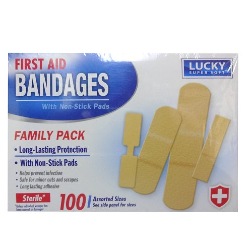 lucky first aid bandages 80ct -- 12 per case